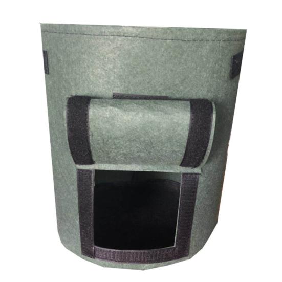 Flowerpot Fabric Grow Bags with Handles And Side Hook And Loop Opening Container Reinforced Stitching Air Circulation Flowerpot for Garden