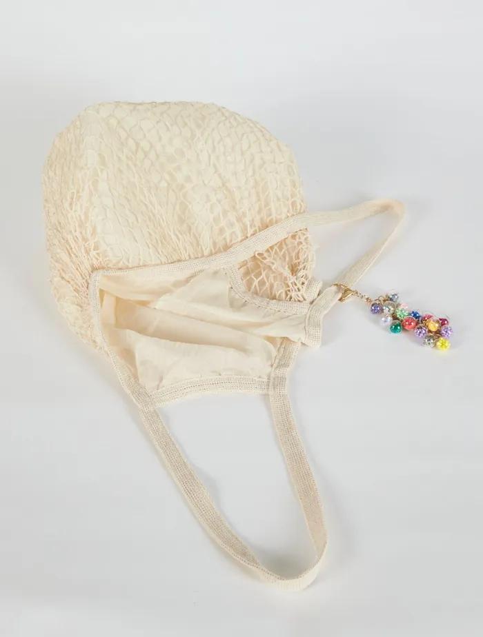 Lara Charm Mesh Bag - IVORY