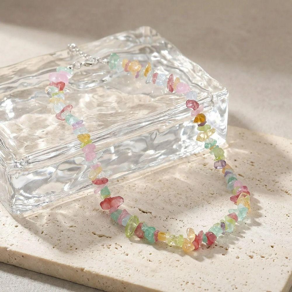 Beaded Turquoises Crystal Choker Irregular Irregular Choker Necklace Crystal Beaded Necklace Gift