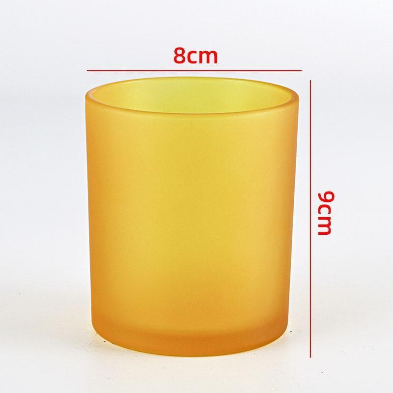 Colored Frosted Glass Candle Jar with Optional Lid - Creative Wide Mouth Design
