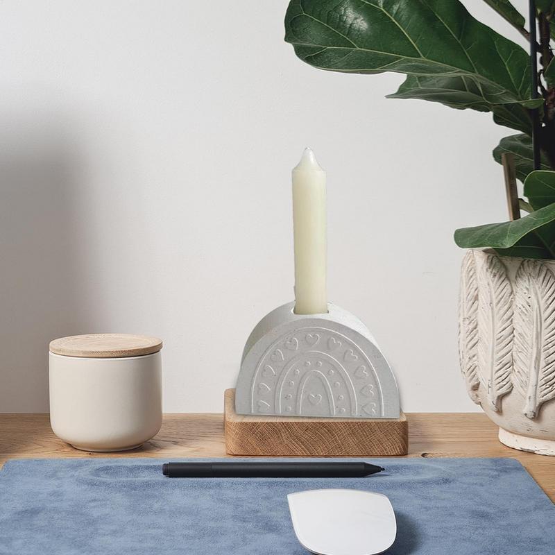 Candlestick Silicone Molds Silicone Candlestick Stand Rainbow Bridge Shaped for Decoration Crafts Aesthetic Home Clay Craft
