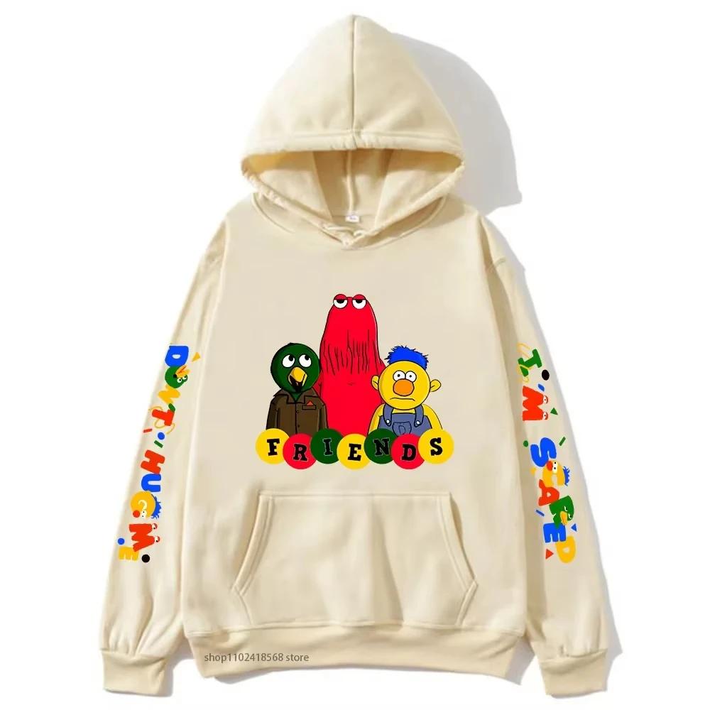 Meme-ikke Klem Meg Jeg er Redd Hettegensere Tegneserie Grafiske Sweatshirts for Kvinner Herre Unisex Sudaderas Klær