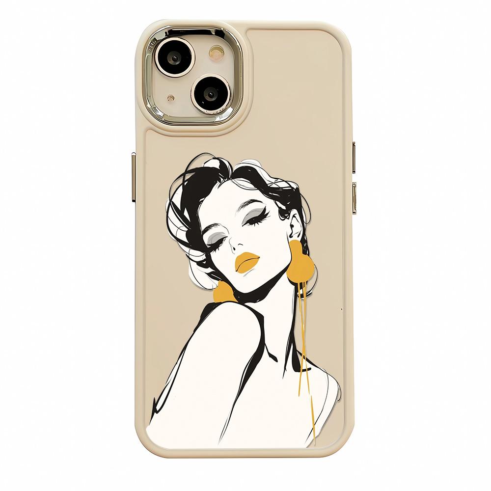 Sexy Girl Skin Friendly Feel Phone Case For Iphone16 16pro 15 14promax 13pro 12 11pro 7 8plus XR XS Soft Shell