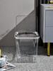 Light Luxury Waste Bins Home Living Room with Cover Bedroom Toilet Living Room Dormitory Desktop Transparent Acrylic Trash Can