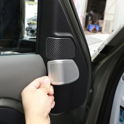 Für Land Rover Defender 90 110 130 20-24 Aluminiumlegierung Silber Auto Innen Hochtöner Lautsprecher Netzabdeckung Verkleidung Innenraum Auto Zubehör