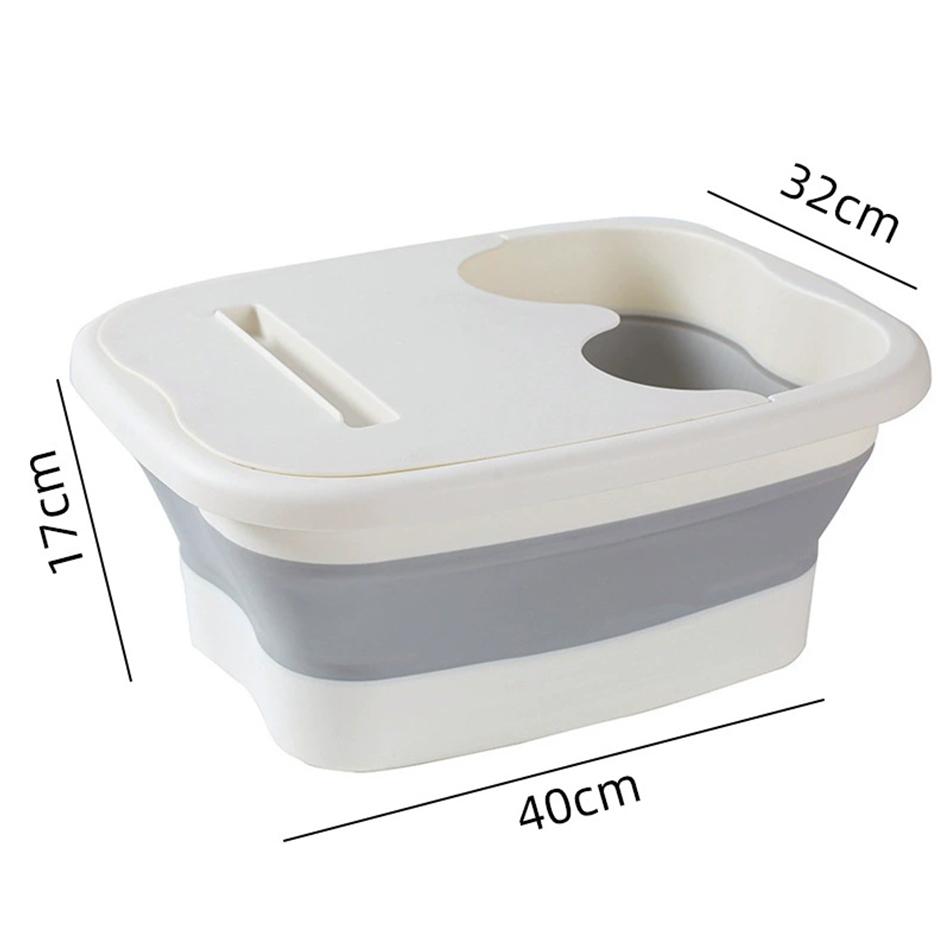 Foldable Foot Bath Tub–Portable, Covered Basin With Ergonomic Design, Silicone Thickening Suitable For Travel And Home Use
