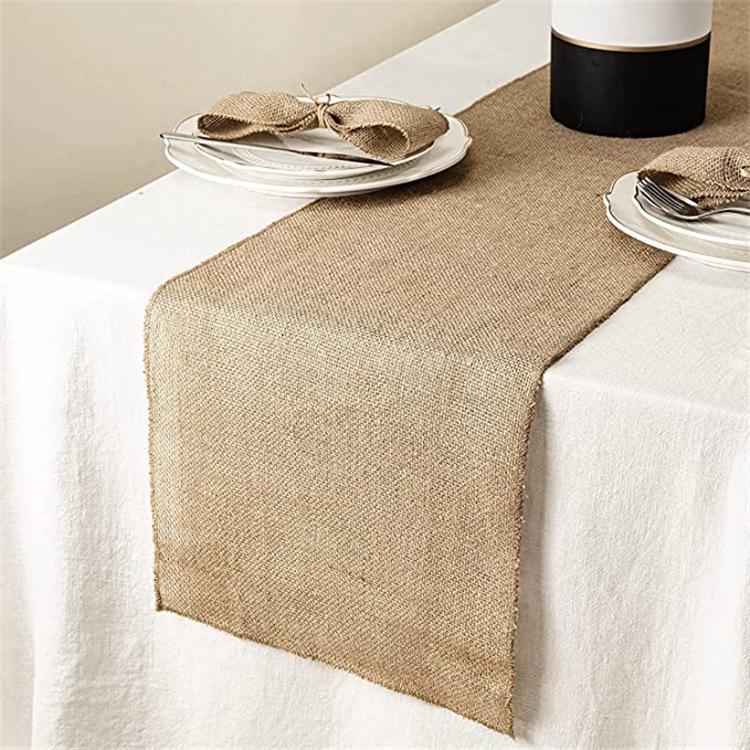 Rustic Burlap Table Runner for Cross-Border Weddings and Banquets
