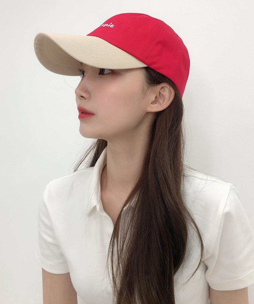 Tueseupis Two-Tone Ball Cap (Red-Beige)