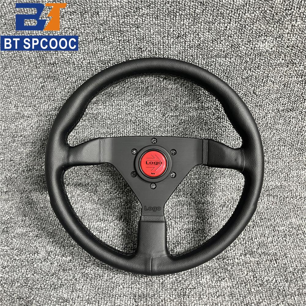 Italy Style v2 12.5inch 13inch 320mm Real Leather Car Steering Wheel JDM Racing Sport Drift Steering Wheel For Logo красный