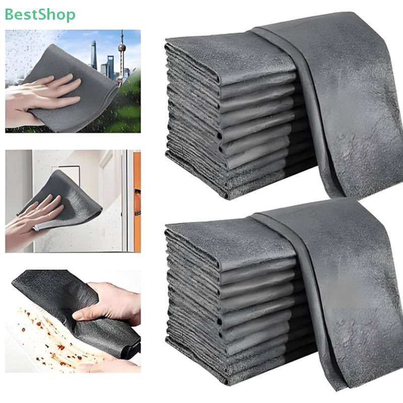 Magic Cleaning Cloths Microfiber Washing Rags Mirror Glass Wipe Lint-free Cleaning Rags Clean Towels Reusable nero