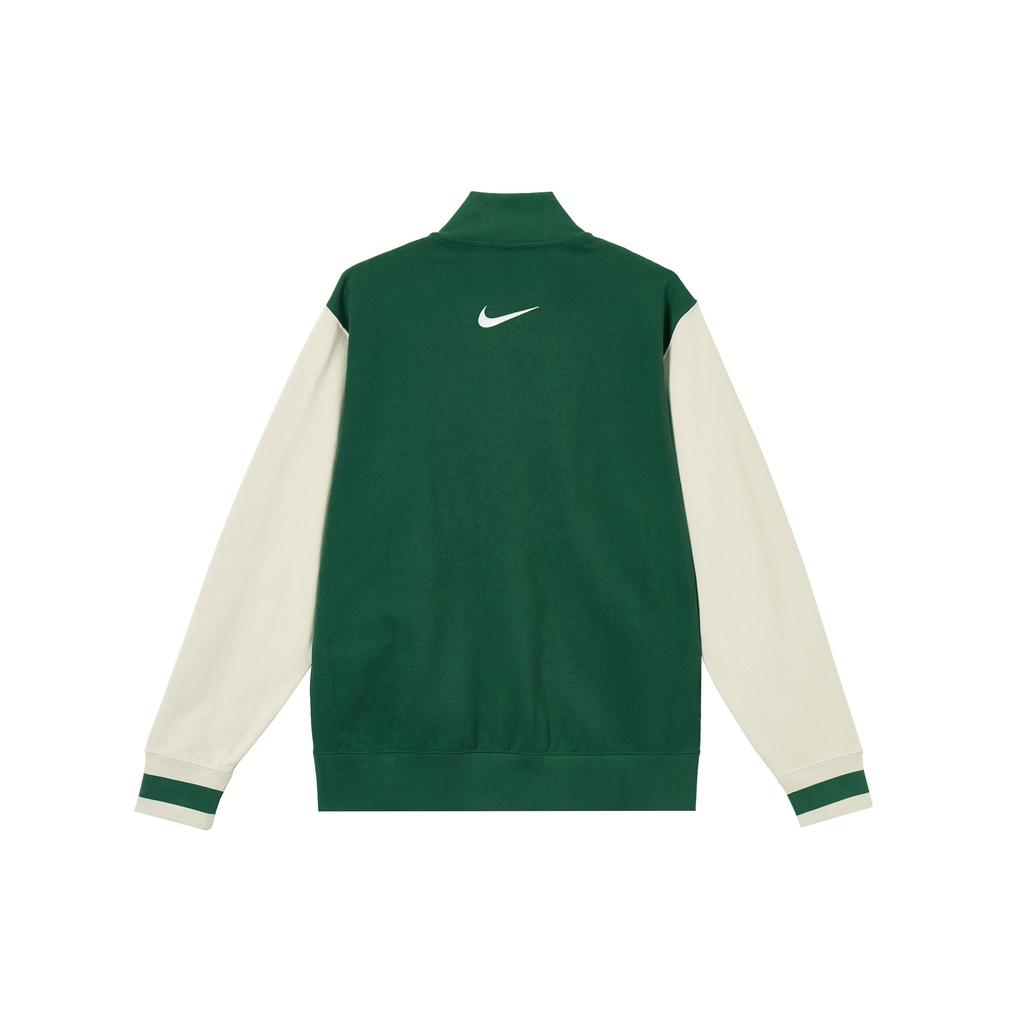 Nike Logo Color Block Fleece Sports Jacket Men Jackets Canyon-Green IB8766-341