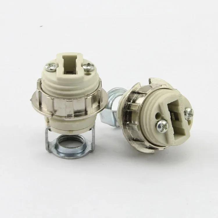 G9 Lamp Socket Ceramic G9 Lamp Holder 110-240V Ceramic Socket G9 Type Halogen Lamp Holder Lighting Accessories Iron Screw Nuts