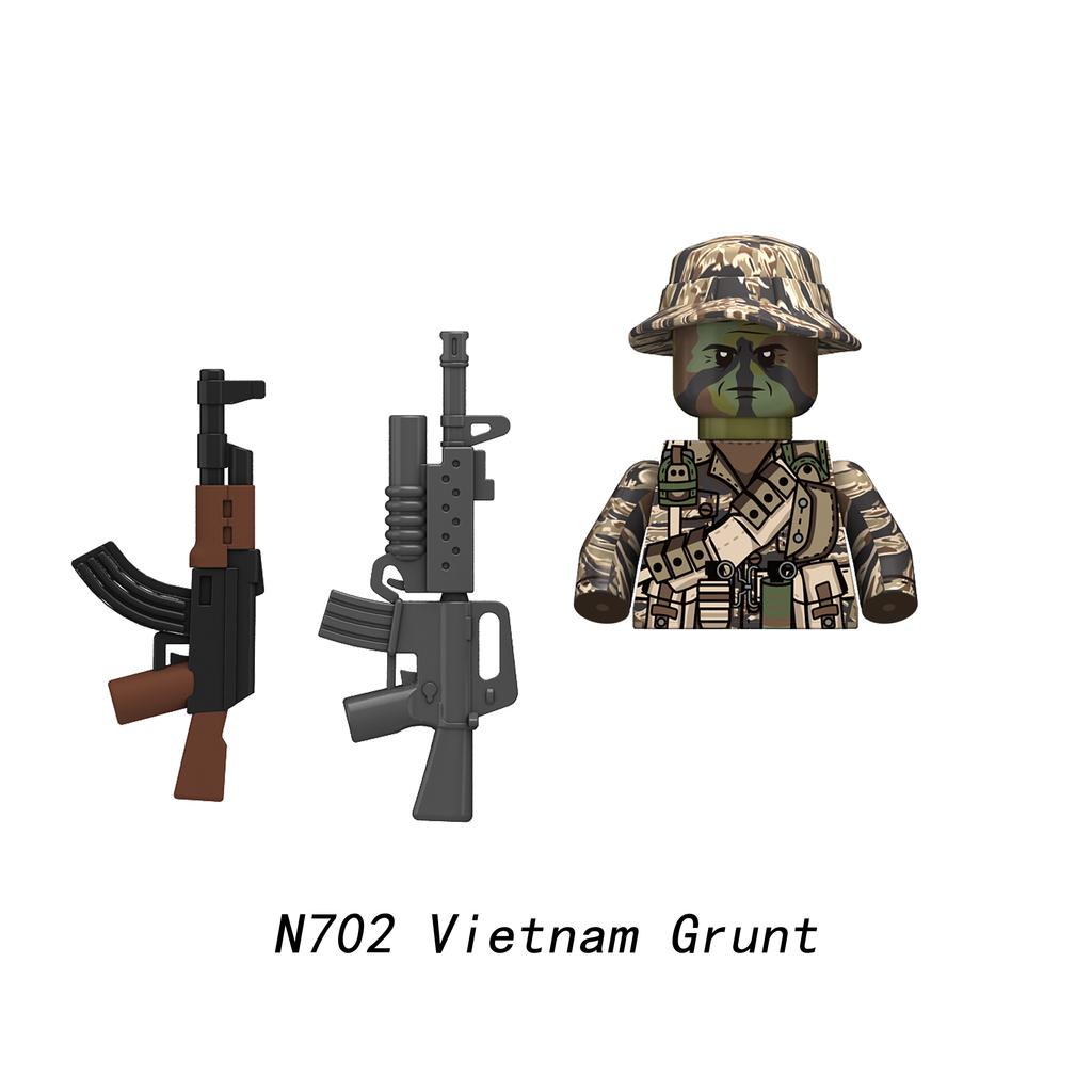 Vietnam Grunt Infantry Soldier Military Minifigure Models Kids Toys Building Blocks Gift Boys Girls Moc
