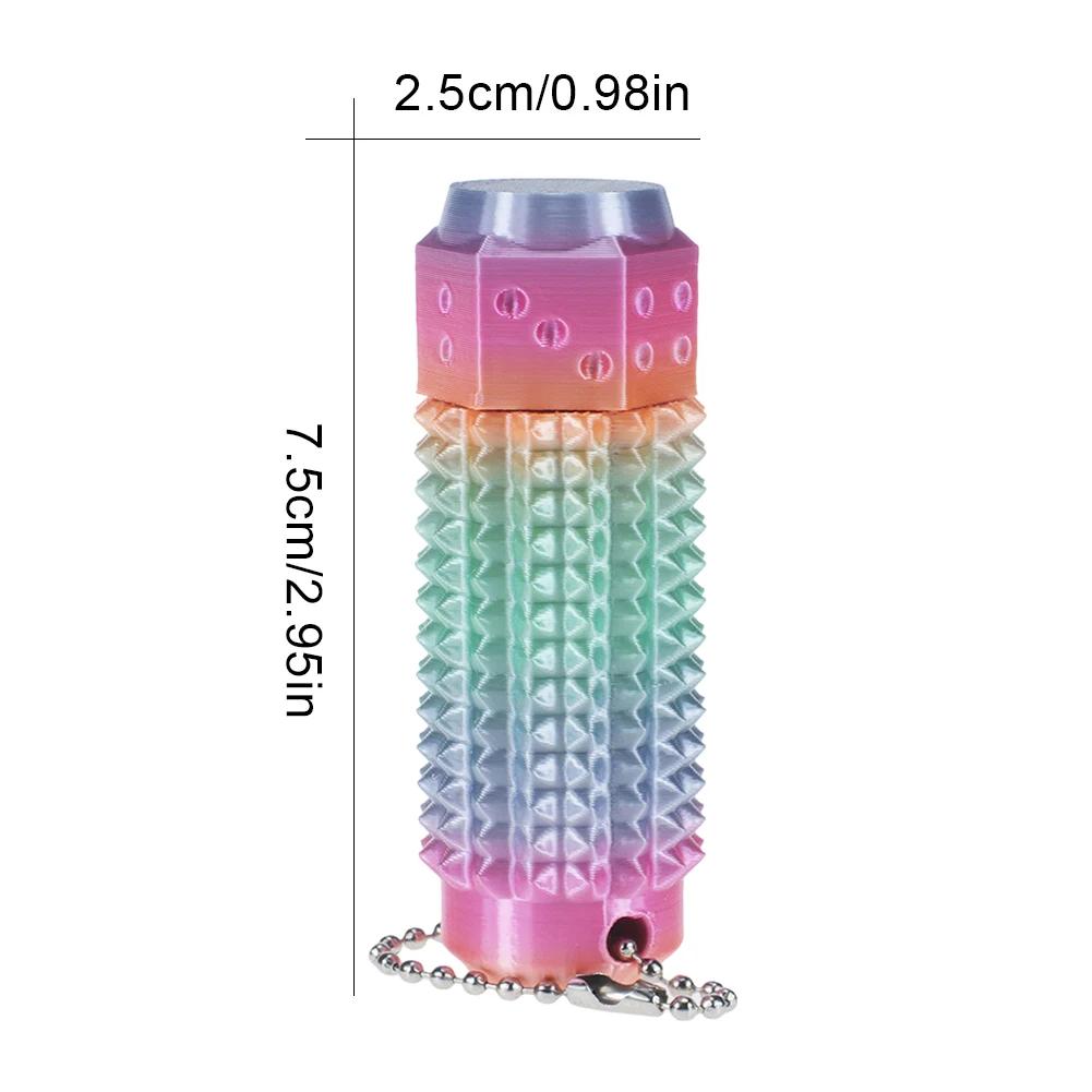 3D Printed Little Spiky Sensory Roller Toys Stress Relief Spiky Stim Tactile Keychain Mini Grippie Fidget Toys Keychain Pendant