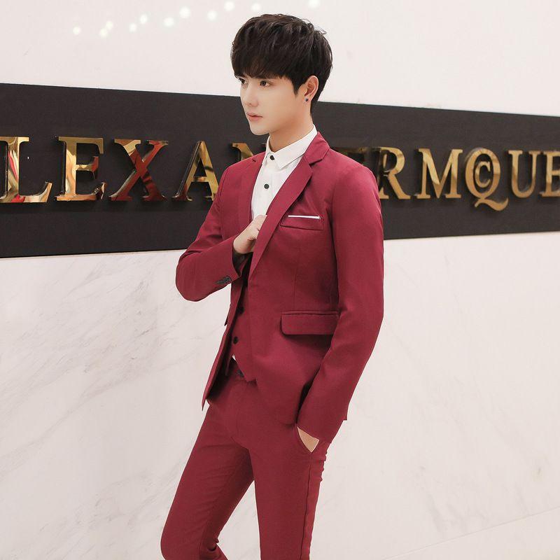 Men's Suit Korean Version of Youth Slim Fit Solid Color Single-row One-button Small Blazer