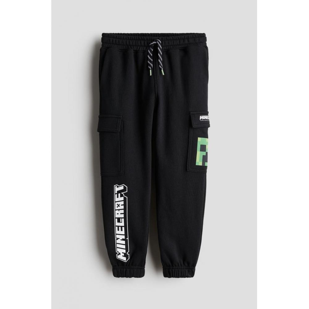 

Штаны-джоггеры HM Printed Cargo Black Minecraft