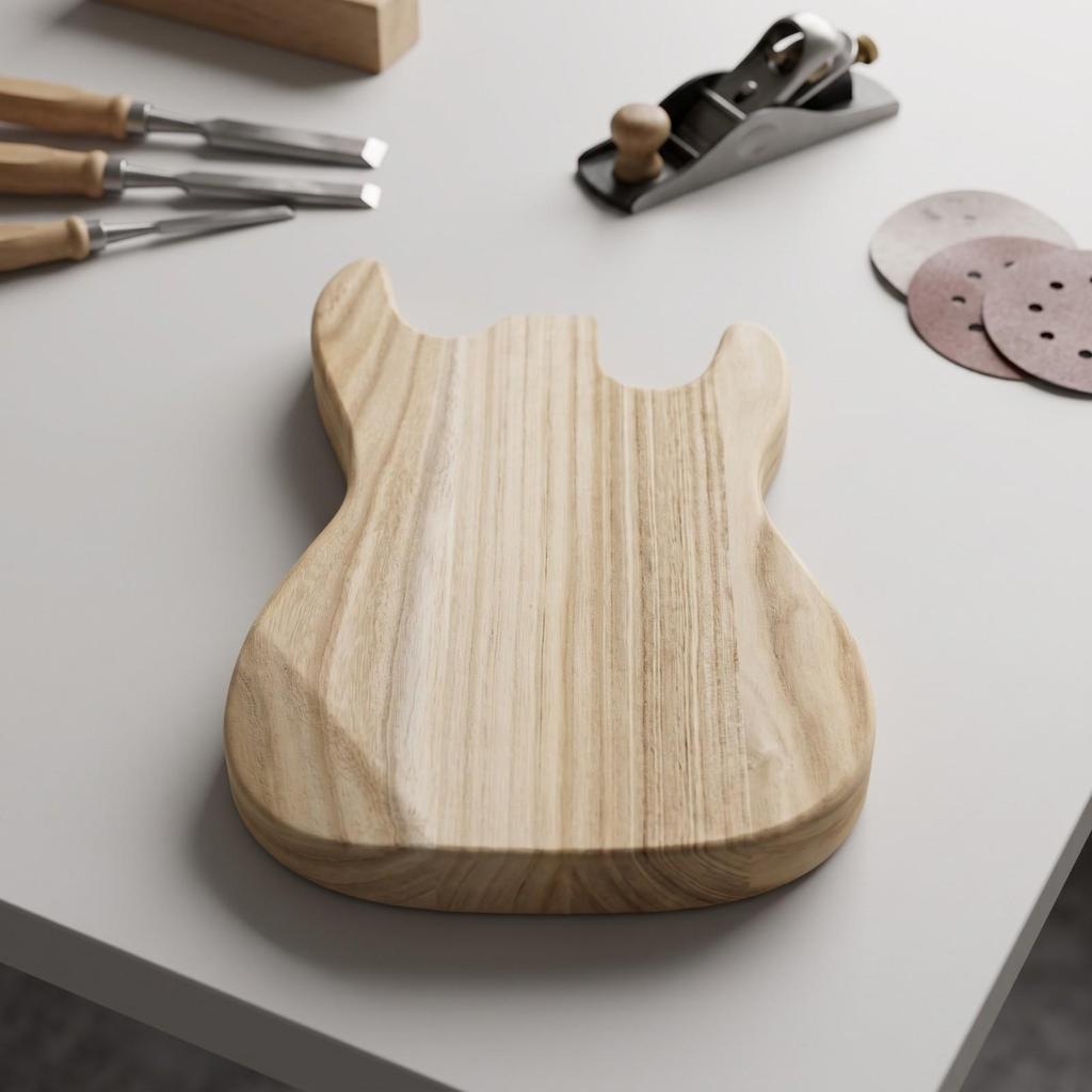 Electric Guitar Body Blank Paintable for Custom Builds, Luthiers