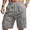 Outdoor Tactical Workwear Summer Men's Slub Linen Beach Casual Shorts