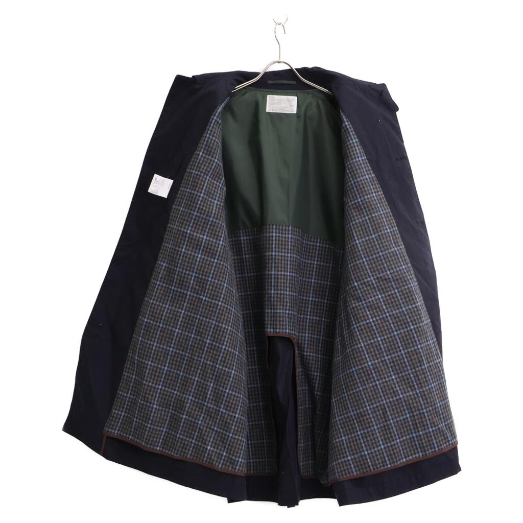 kolor [24AW] 24WCM-C05121 Asymmetrical high density cotton cloth layered soutien collar coat 2 NavyUsed