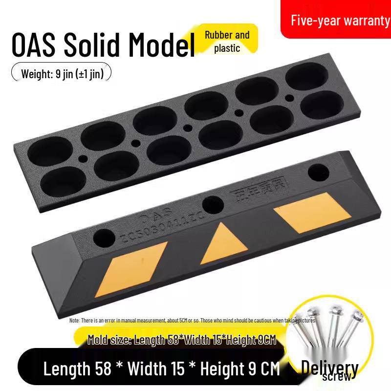 Rubber & Plastic Wheel Stopper: Parking Space, Garage, or Parking Lot Anti-collision Positioner.