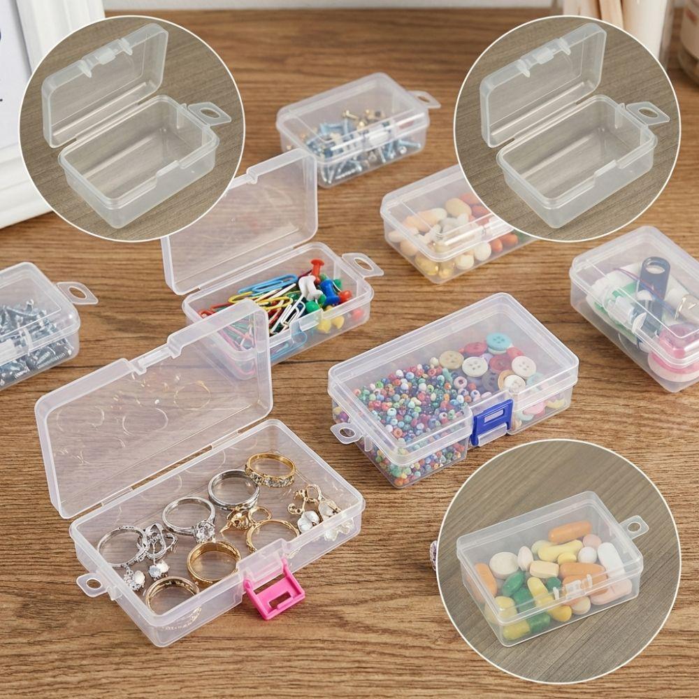 Flip Cover Transparent Storage Box Mini Sewing Storage Box Hair Clips Boxes  Gift Packaging