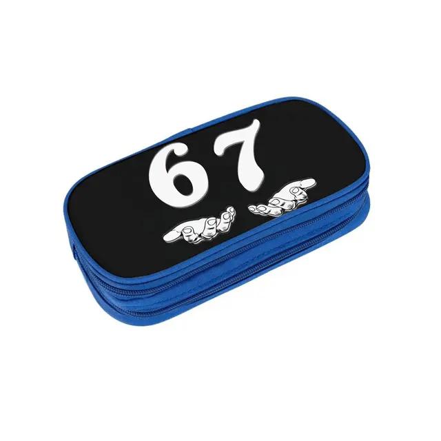 Buntes Nummer 67 Blau Multifunktional Doppellagig Stoff 3D Cartoon Federmäppchen für Jungen/Mädchen Kinder Bestes Geschenk