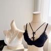 Sexy lace pure desire triangle cup underwear women's hollow bow removable bra beautiful and comfortable