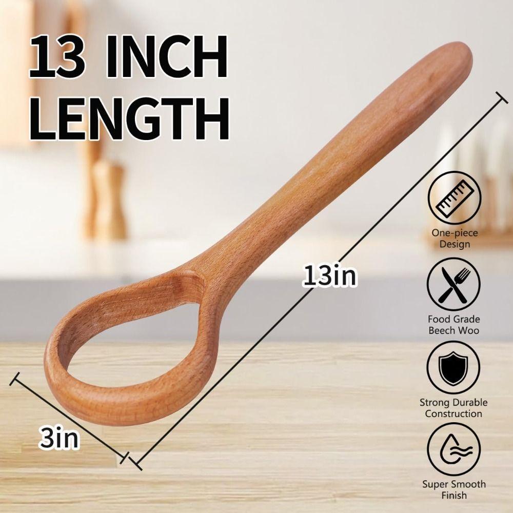 13 inch Sourdough Whisk Wooden Mixing Tool Portable Danish Dough Whisk for Pizza Pastry