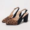 Fashion Elegant Woman Heeled Shoes Brand Slingbacks Pointed Toe Women's Sandals Summer Office and Career Buckle Strap Toe Cap High Heels