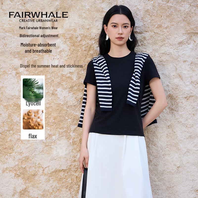 MARK FAIRWHALE Women s Linen Blend Short Sleeve T-Shirt M