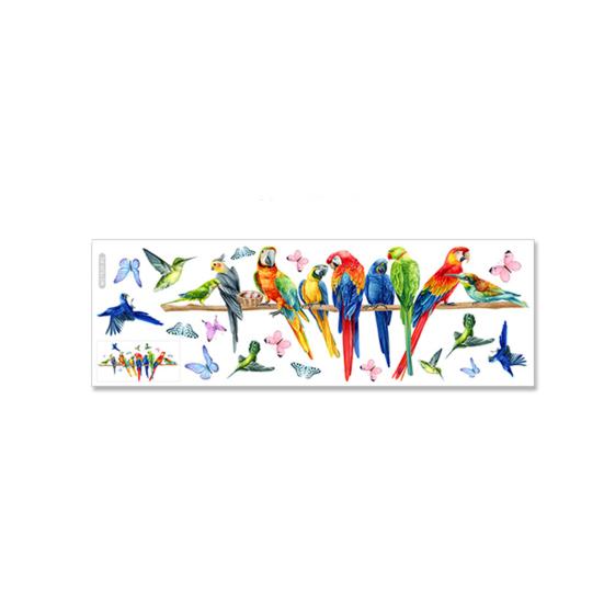 

Наклейка на стену Реалистичные птицы Попугай Бабочка Цветная самоклеящаяся Водонепроницаемая Съемная