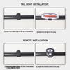 Rear Bicycle Light Solar Powered USB Charging Bike Tail Light with Remote Control for Night Riding Black