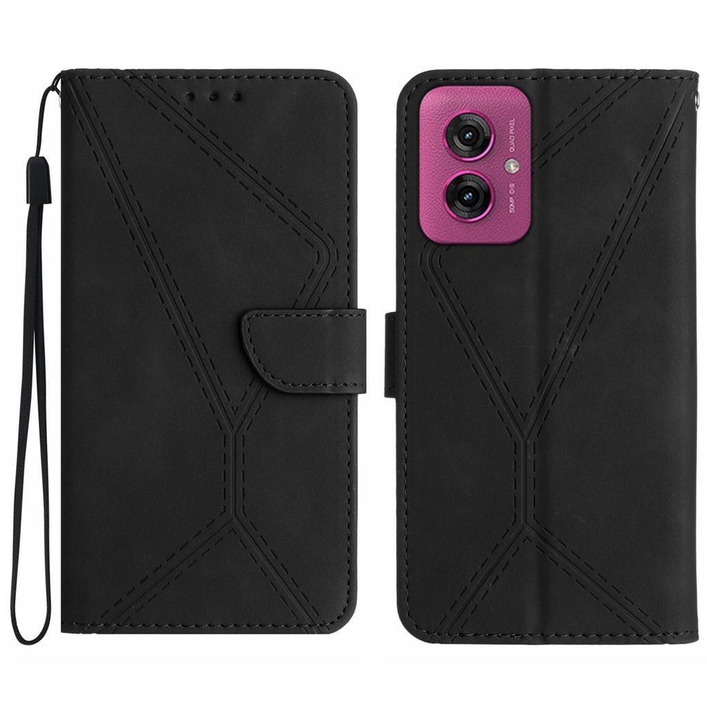 Suitable for Moto G05 leather case, Redmi 14C matte striped card wallet case, Samsung A56 solid color case.
