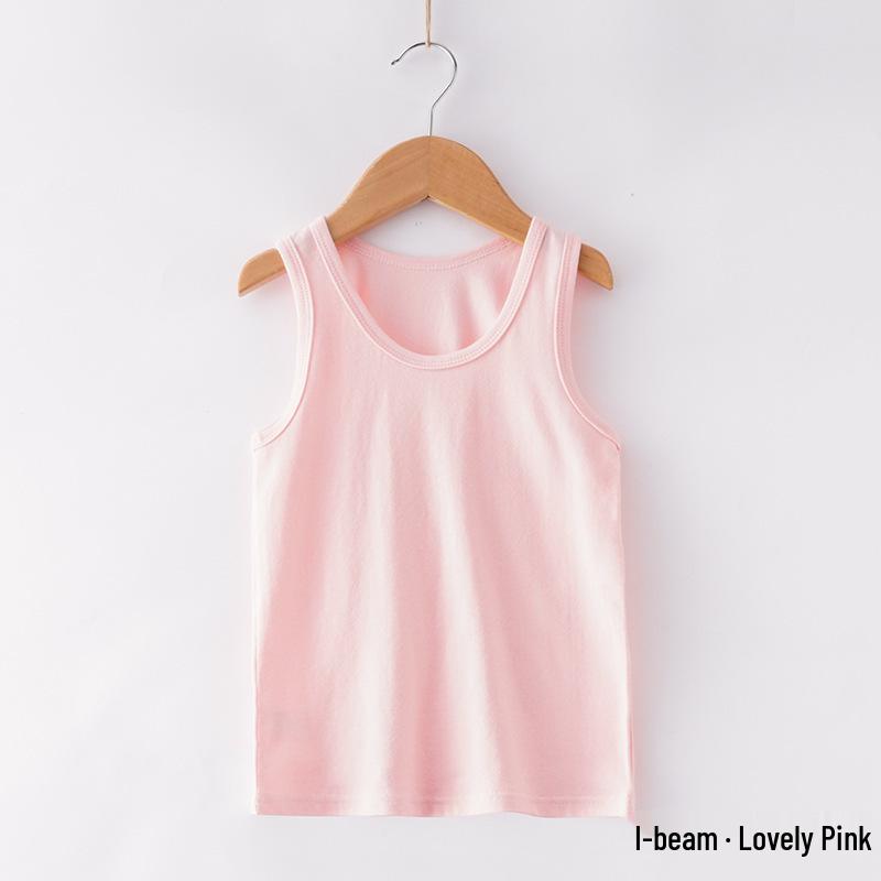 Summer Kids' Cotton Spaghetti Strap Vest - Colorful Base Layer for Boys and Girls
