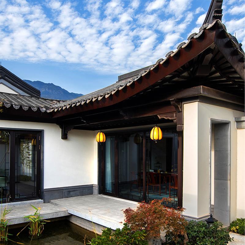 Retro Outdoor Hanging Lamp Waterproof Luminaria Pendant Lights Balcony Residential Corridor Walkway Exterior Pumpkin-Shaped Lamp