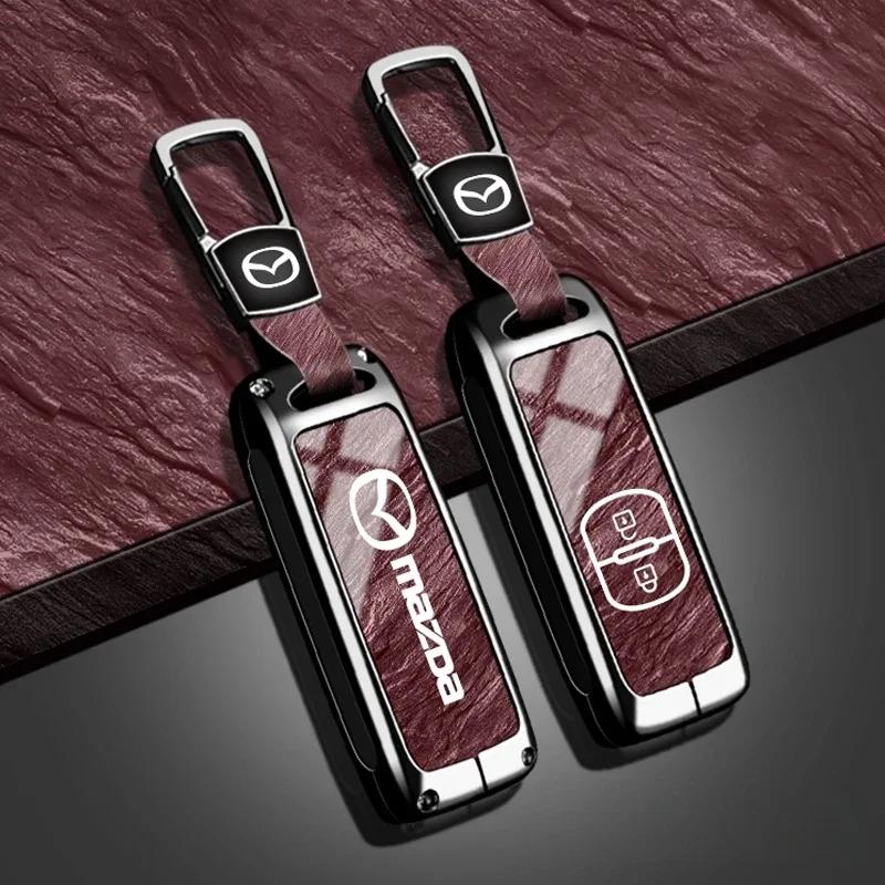 Leather car key cover key case for Mazda 2 3 6 CX3 CX5 CX8 CX30 CX-5 CX-30 CX-8 CX-3 CX4 MX-5 BT50 BT-50 Atenza Axela Shell Bag W4