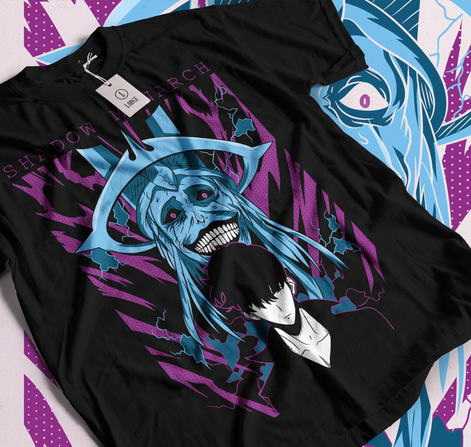 

Solo Leveling T-Shirt Mens Womens Tees Top sung JinWoo best anime back tshirt 004 S