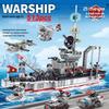 Oversized Military Warship Destroyer Ship Assembly Model 6In1 Multi Form Combination Building Blocks Boys Toy Birthday Gift