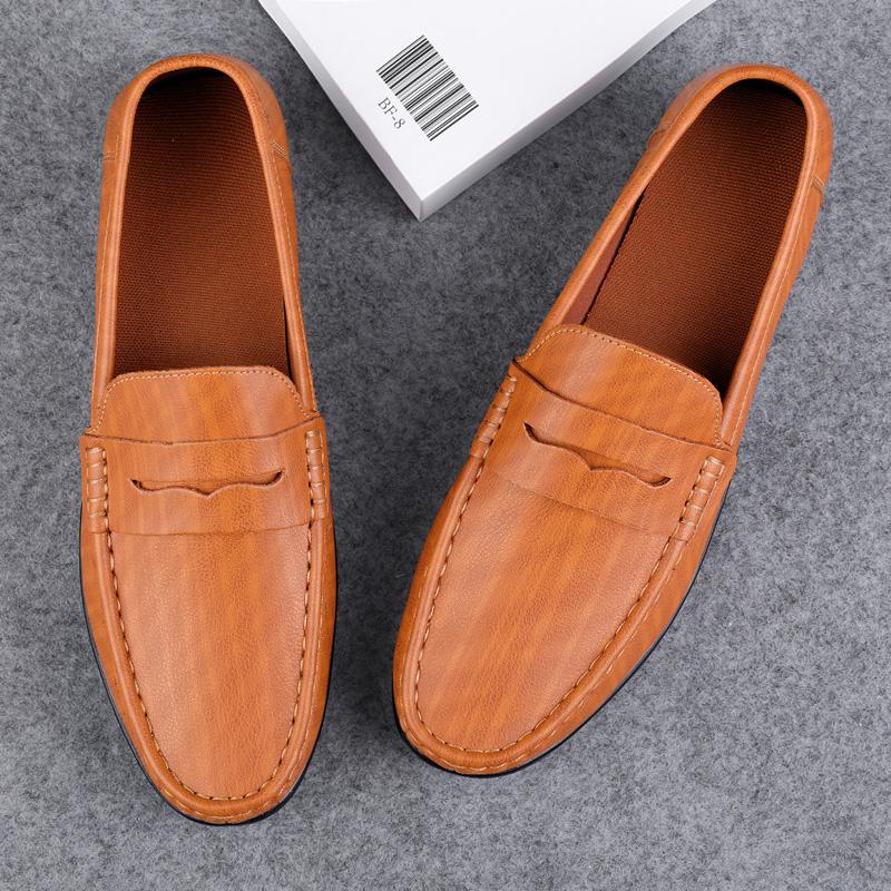 Fashion Man Casual Shoes Comfy Leather Men's Loafers Slip-On Mocasines Breathable Driving Shoes Handmade Leisure Walk Footwear