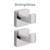 Clothes Polished Coat Self Adhesive Wall-Mounted Kitchen Holder Stainless Steel Hat Square Towel Hanger Accessory