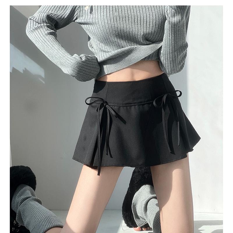 Women's High-Waist Slimming Bow A-Line Midi Skirt - Spring/Summer Fashion & Versatile Hip-Hugging Skirt