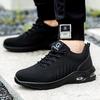 Air Cushion Work Safety Shoes Breathable Black Work Sneakers Steel Toe Shoes for Men Lightweight Safety Protective Shoes Size 48