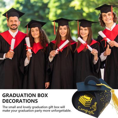50 Pcs Graduation Cap Gift Box with Tassel Class of 2025 Congrats Grad Treat