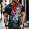 Überraschungsclown VINCENT HIE Herren Clown T-Shirt Kurzarm T-Shirt 3D-Druck Rundhals-Shirt Übertriebenes Designer Party
