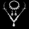 Elegant Rhinestone Set: Necklace, Earrings & Bracelet with Claw Chain Design - Multiple Styles
