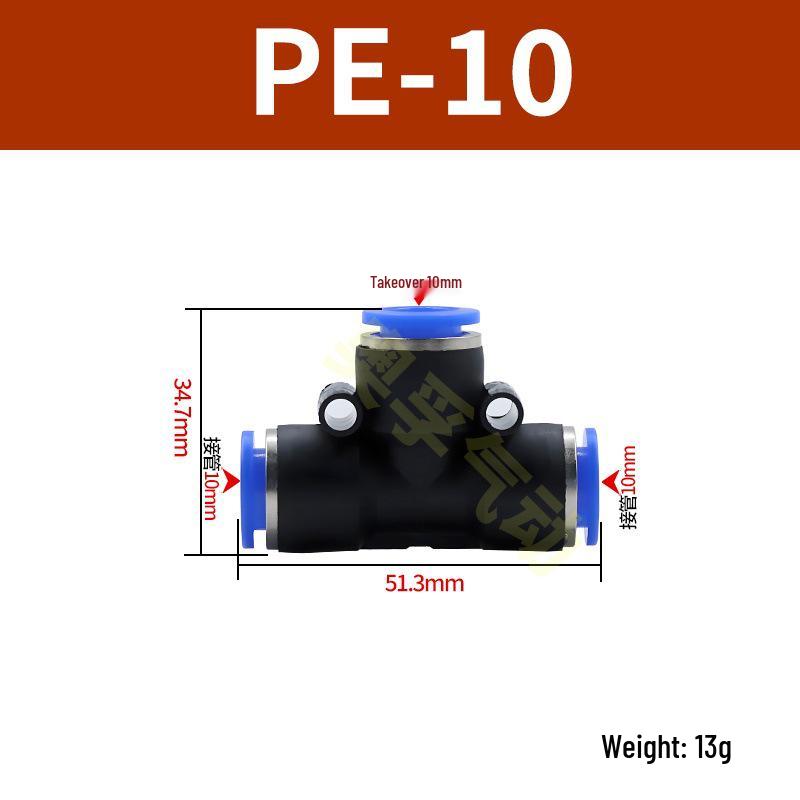 Pneumatická T-redukce rychlospojka pro PE trubky (4-14 mm)