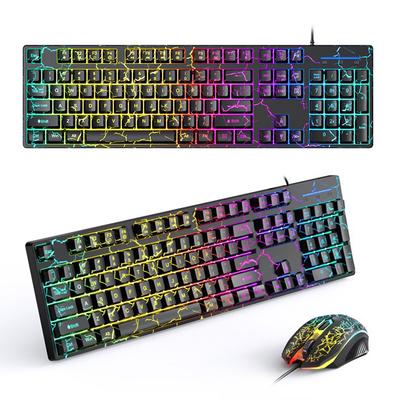 Wired USB Gaming Keyboard and Mouse Gamer Keyboard 1.4M Computer Keyboard Floating Keycap Compact PC Keyboard for Gaming Office