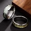 Golden Jesus Inlay Ring Luminous Glowing In the Dark with Green Background Fashion  Accessory for Men And Women