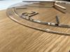 Wooden wall clock Geometric 40cm transparent dial