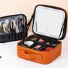 High-Grade LED Mirror Travel Makeup Bag for Women: Portable, Large Capacity, and Compartmentalized for Brushes